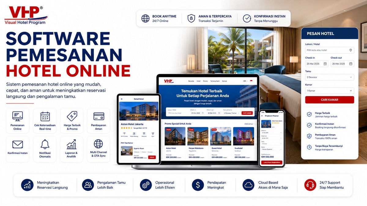 SOFTWARE PEMESANAN HOTEL ONLINE TERINTEGRASI DARI VHP